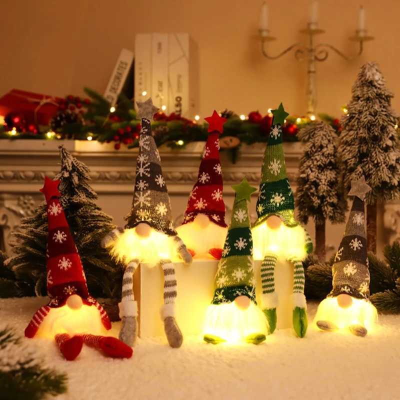 Decorations 6 Styles Glowing Gnome Faceless Doll Merry Home Decoration Navidad Natal Gift New Year Christmas Gifts Q240829