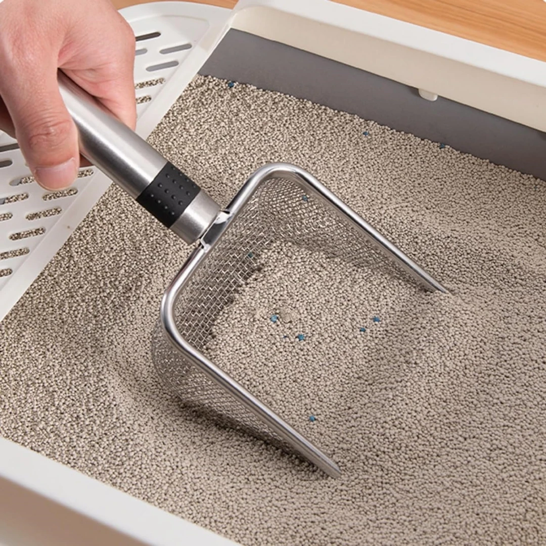 Pet Cleaning Aluminum Alloy Metal Cat Litter Scooper Stainless Steel Handle Pet Waste Shovel 2024 New