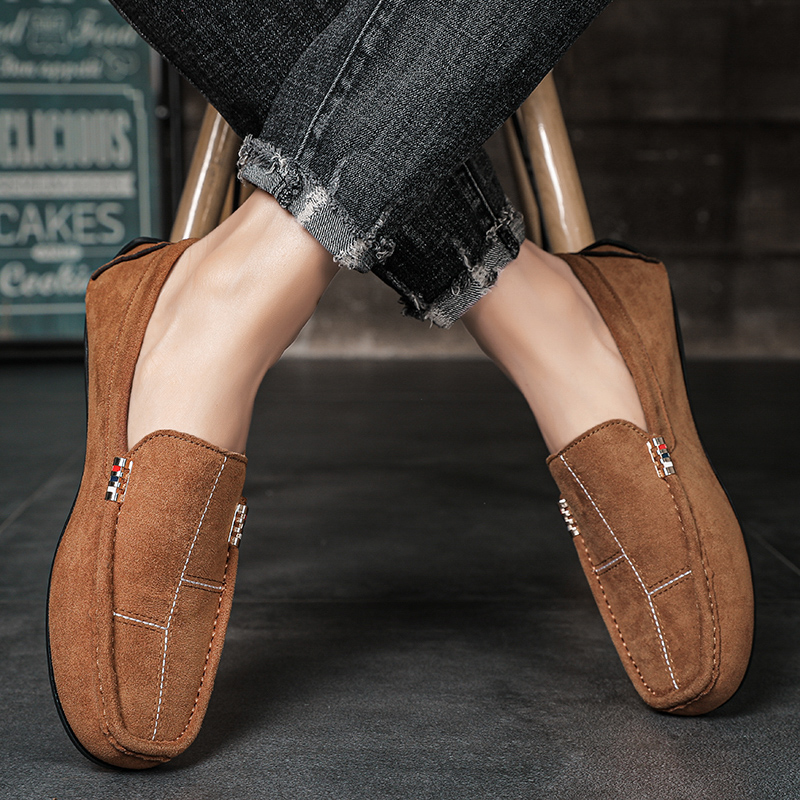 Spring Autumn Sports Leather Suede New Footwear hot Business and Leisure Handmade Bean Shoes