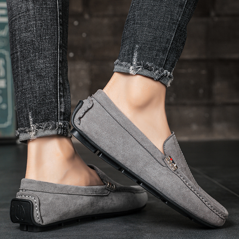 Spring Autumn Sports Leather Suede New Footwear hot Business and Leisure Handmade Bean Shoes