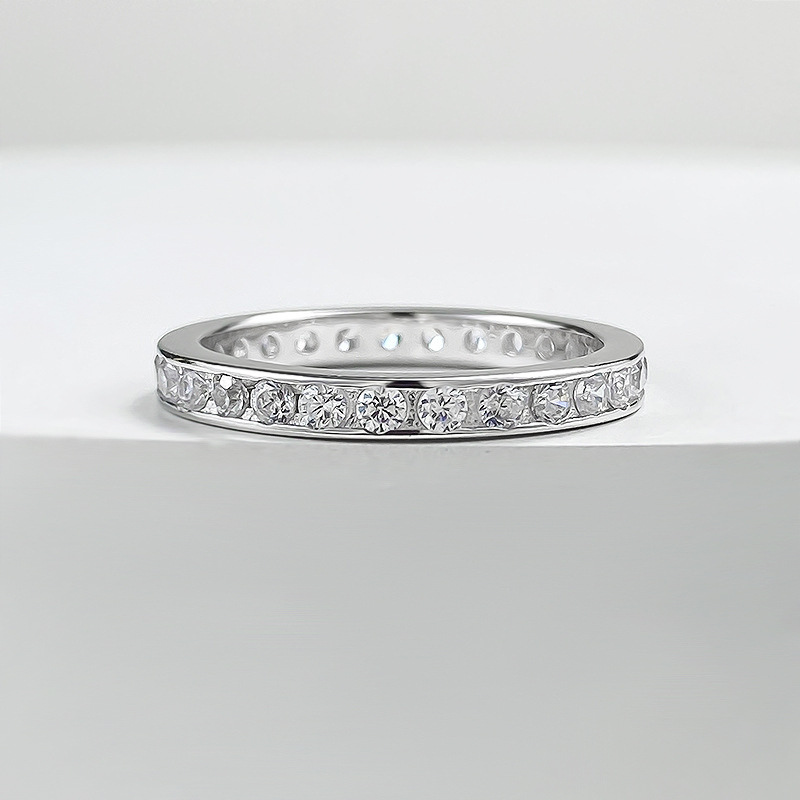 Sterg Sier Moissanite Wedding Ring for Women - Elegant Simple Design, Full Round Brilliant Cut, Bridal Party Gift