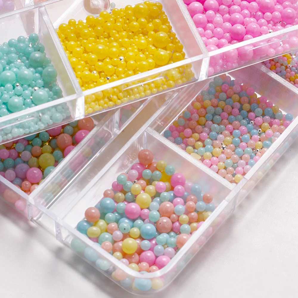 Mini Macaron Bubble Ball Beads for Nail Art Decoration Charm Mixed Color 3D Candy Resin Nail Caviar Handmade Accessories W240829