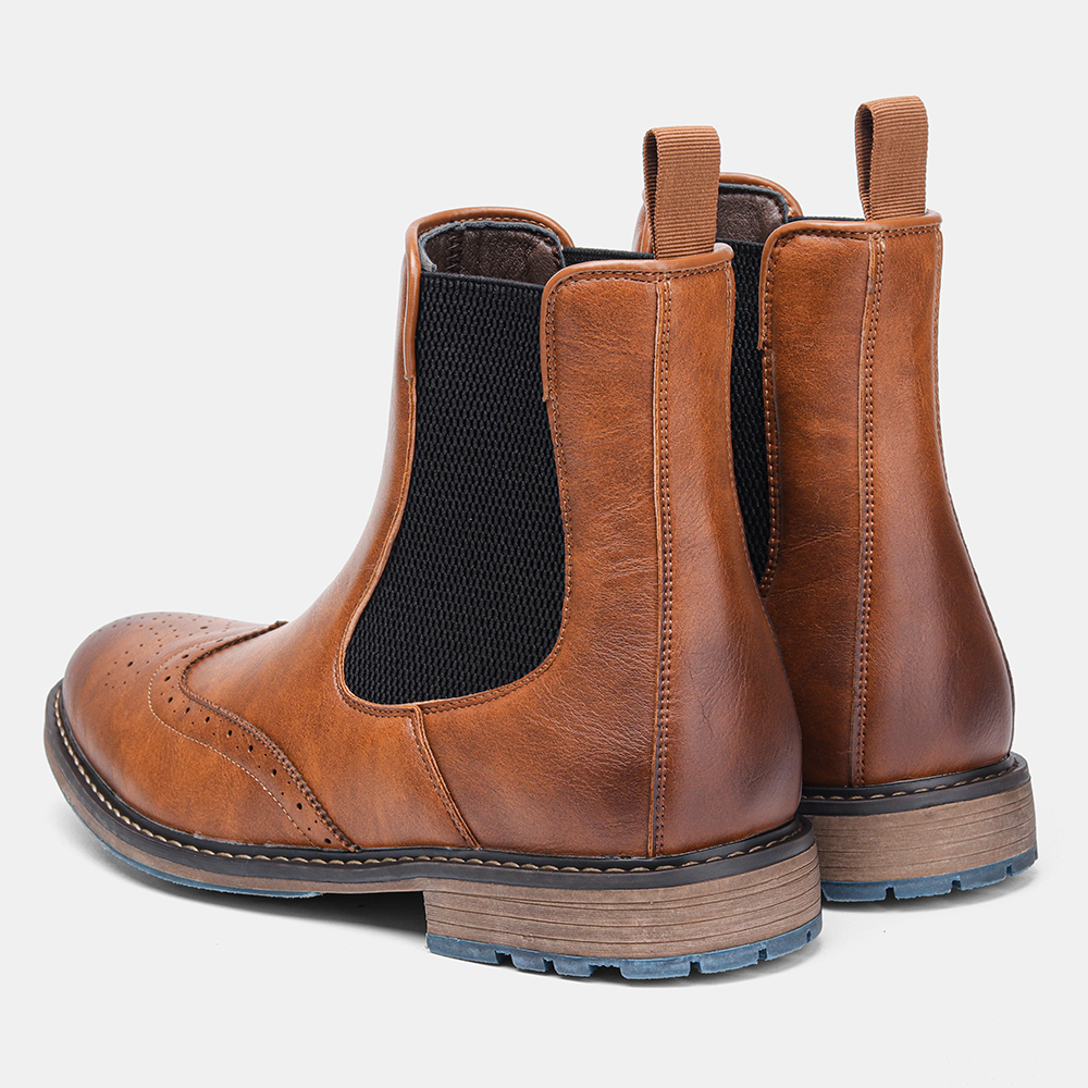 7-13 leather chelsea boots brand 2023 Brogue comfortable fashion boots leather #AL667