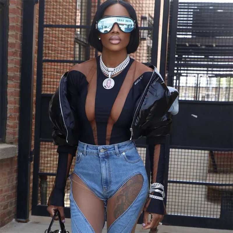Women's Down Parkas Fashion Women Shiny Black PU Leather Denim Puffer Jacket High Waist Bubble Coats Hiphop Lady Zipper Crop Puff Parkas Down Win