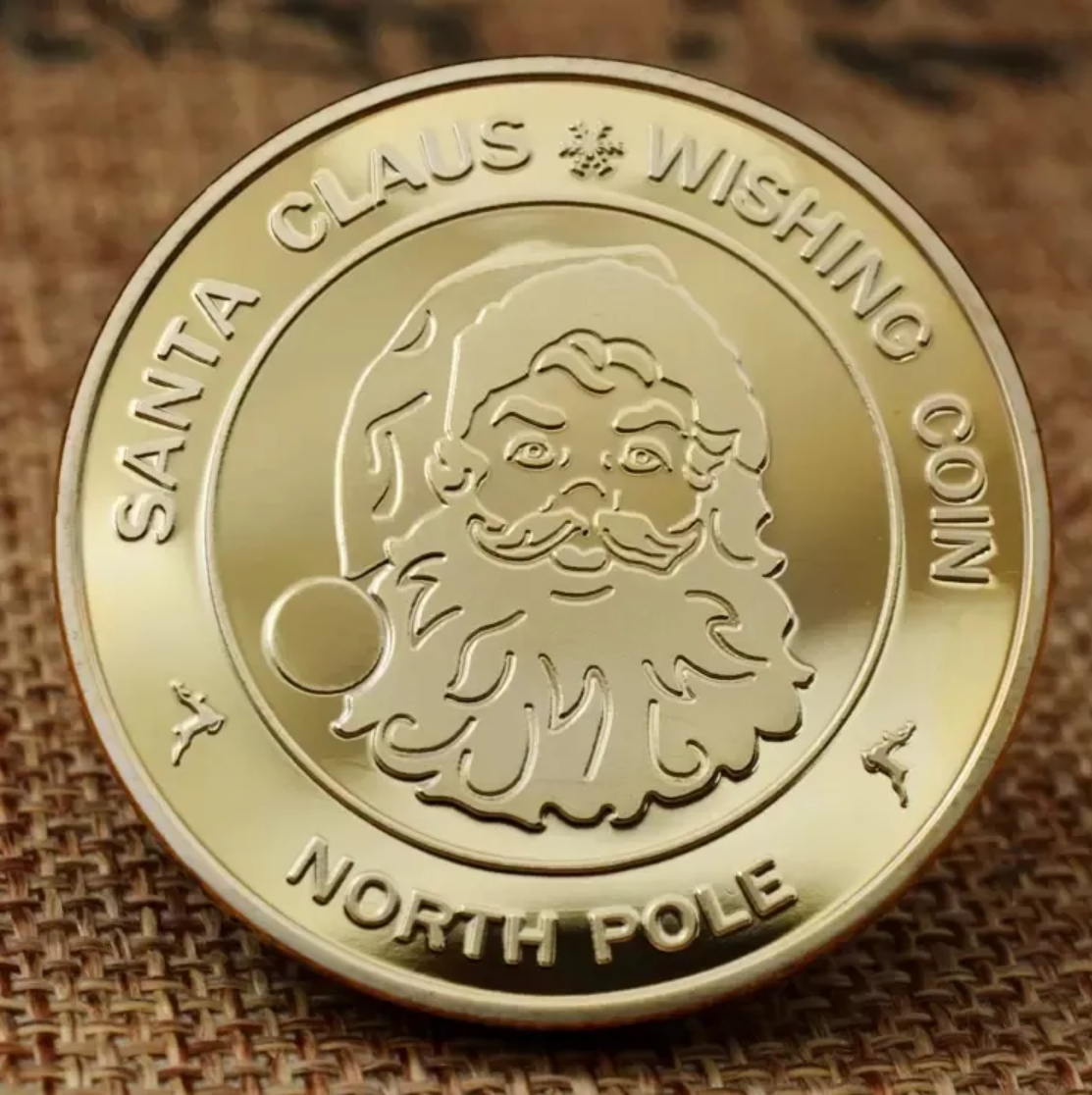 Crafts Christmas Commemorative Coin Party Favors Personality Cartoon Santa Claus Medal Collection Craft Gift MM