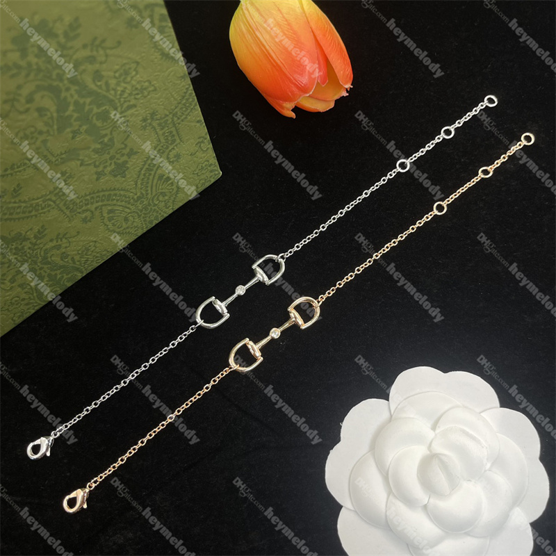 Luxury Chain Charm Bracelets Gold Buckle Women Thin Bracelet Jewelry With Box