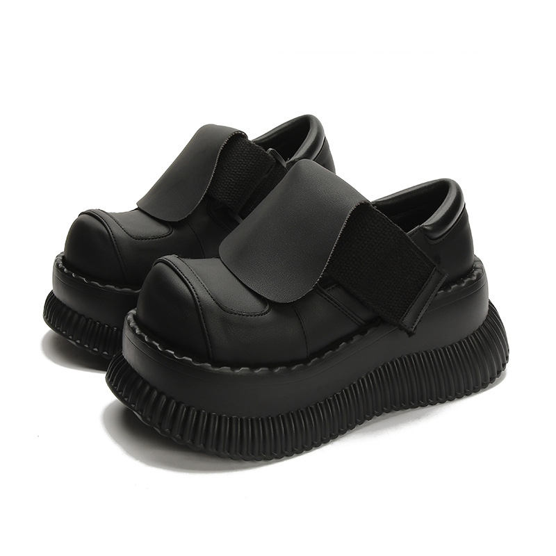 d7f78 Black Pumps Mary-Jane Platform Round Closed Toe Ankle Strap Women's Fashion Chunky Heels Lolita New College Shoes