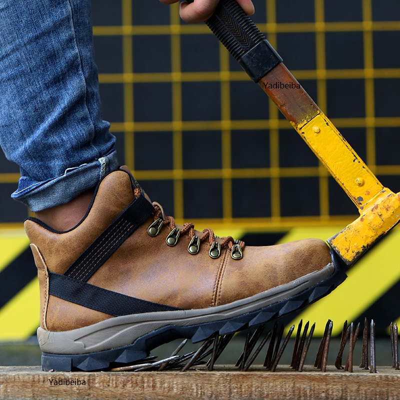 Fashion Winter Safety Anti-Smash Indestructible Steel Toe Shoes Men Work Boots Male 0b37 d998