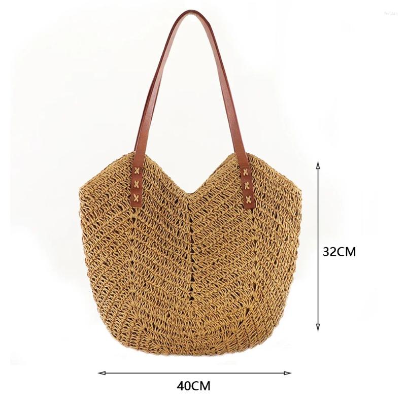 2025 NEW Totes Summer Women Straw Handbags Hands Woven Shoulder Bag Female Vacation Tote Purse For Travel Shopping zhanyishengli