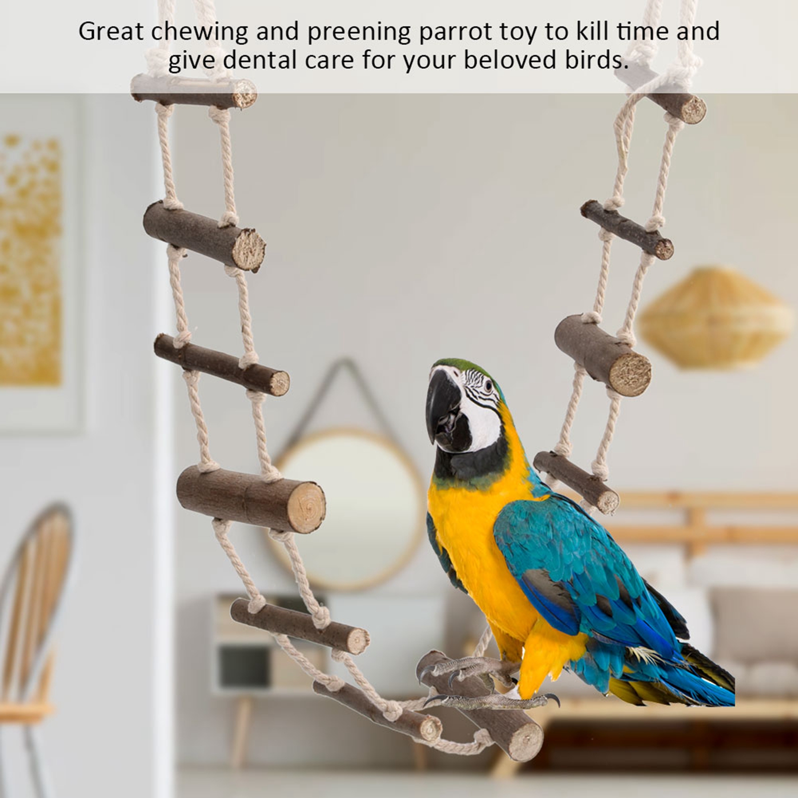 Climbing Rope Ladder for Hamster, Soft, Long, Parrot, Squirrel, Suspension Bridge for Birds, Toy