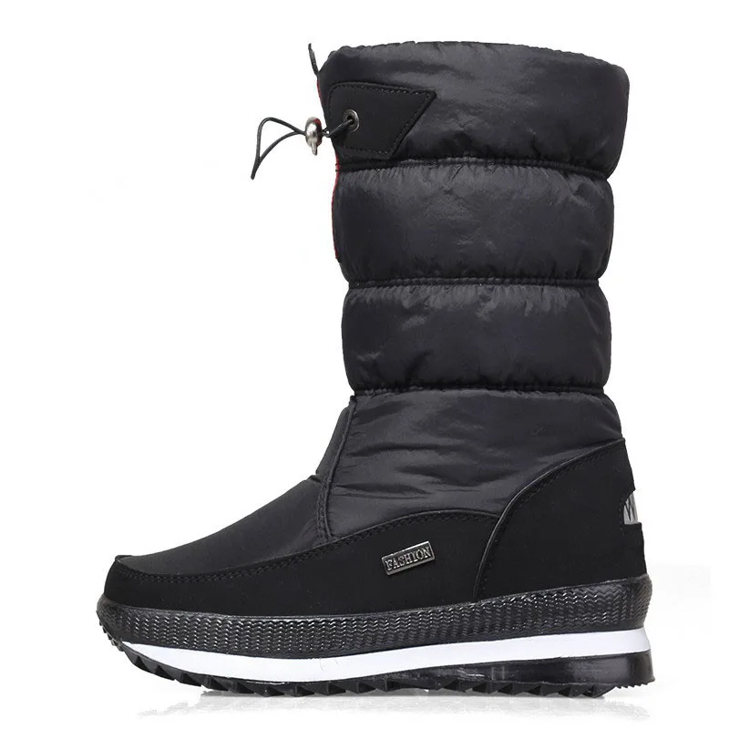 Big Size 46 47 Men Snow Boots Winter Female Boots Thick Plush Waterproof Non-slip Thigh High Boots Warm Fur Lovers Winter Shoes