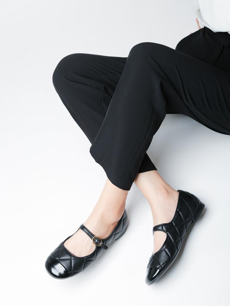 Woman Shoes Flats Mixed Colors Round Toe Casual Female Sneakers Dress New Basic Solid Rubber Rome Microfiber Mary Janes Buckle S b97c