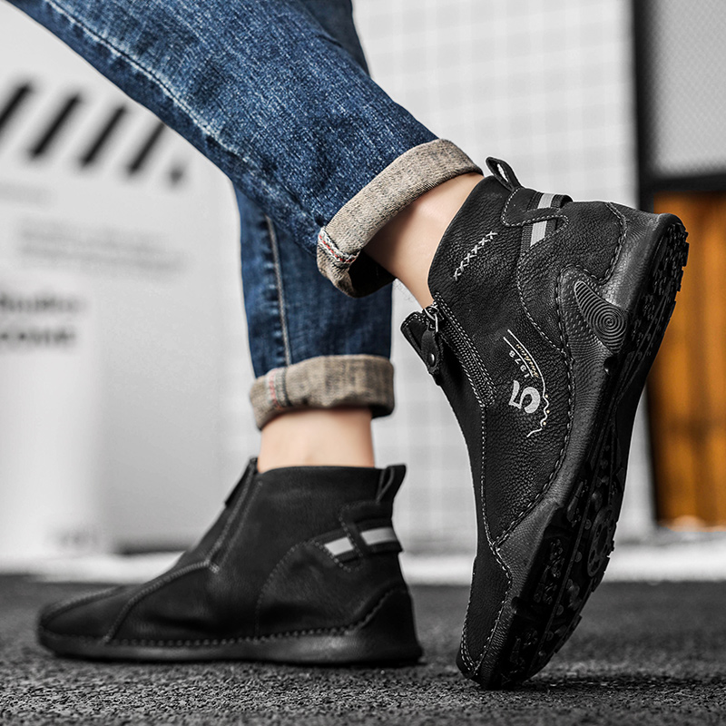 New Winter Men's Suede Ankle Boot British Style Leather Men Fashion Soft Sole Round Head Wedding Boots 8794 s