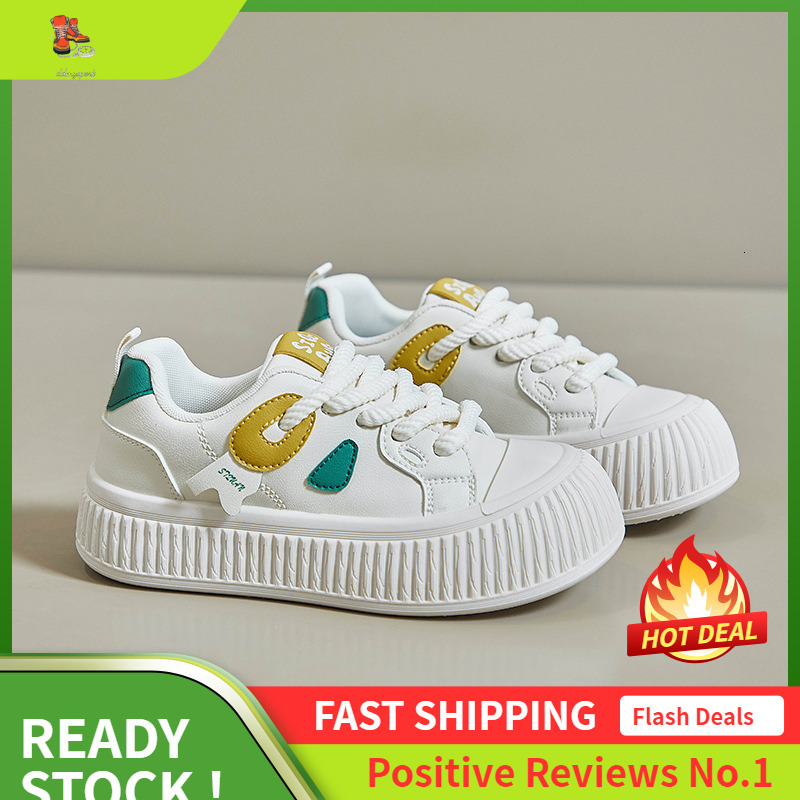 Ddmysports Spring New White Korean Ins Trendy Female Students Thick Soled Eight Increasing Sports Board Casual Shoes XT OUTDOOR