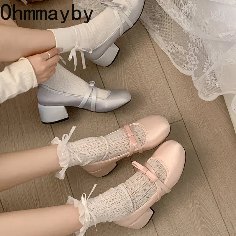Designers 2024 Women Mary New Jane Shoes Fashion Shallow Slip On Thick Heel Ladies Outdoor Dress Elegant Gladiator Pumps eeff