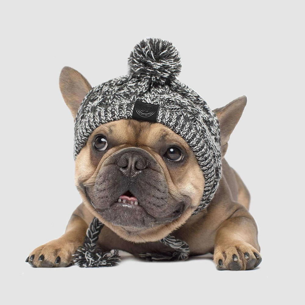 Dog Knitted Hat Headwear Fluffy Ball Pet Hat Winter Windproof Knitting Dog Beanies Cap Soft Warm Crochet Knit Hat for Dogs Cats
