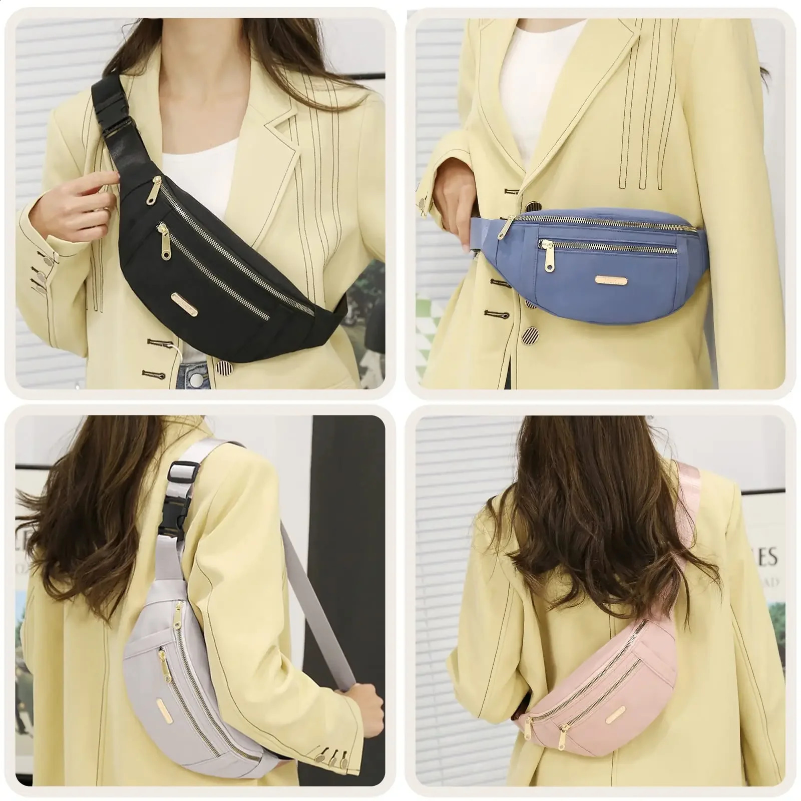 Fanny Packs for Women Men Belt Bag Fashion Waist Lightweight Crossbody Bags Bum Running Hiking Travel Workout 240830