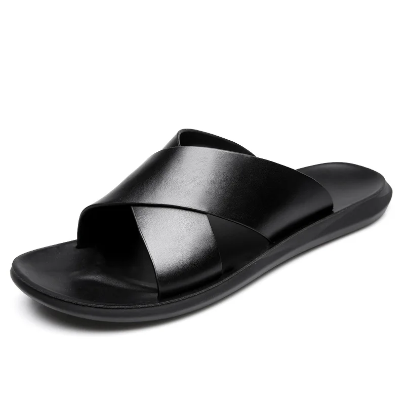 Big size Designer New Summer Fashion for Men Sandals Genuine Leather Simple Slipper Comfortable Cool Beach Shoes 5e7a Comtable 420