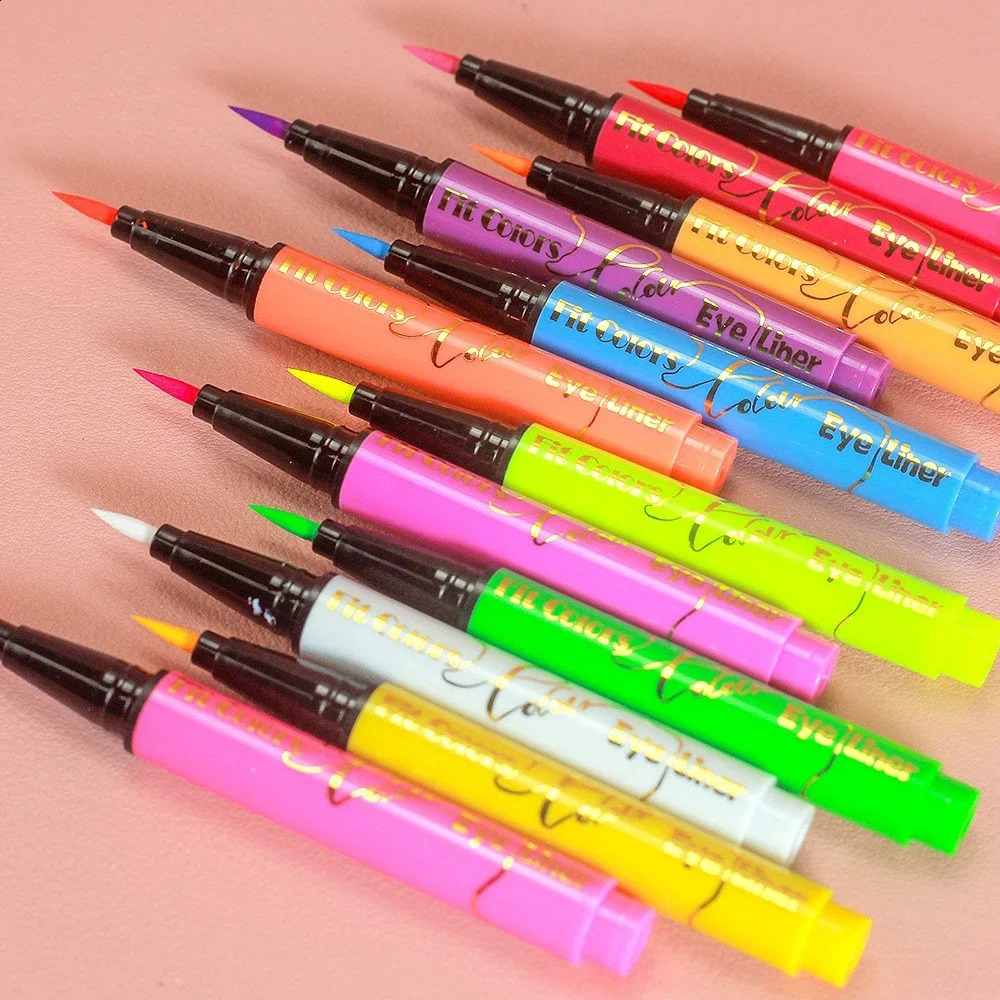 12 color liquid eyeliner neon color Halloween eyeliner waterproof UV black light fluorescent paint makeup 240829