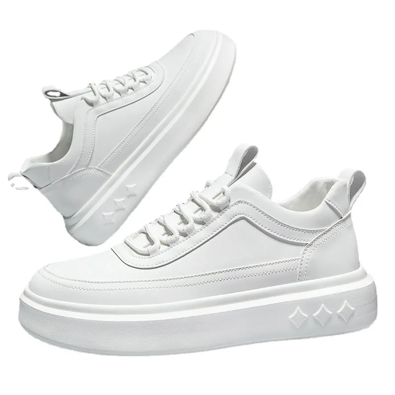 New Men's Shoes Breathable Trendy All-match Sneakers Inner Heightened Casual Shoes Vulcanized Small White Shoes Men 2024