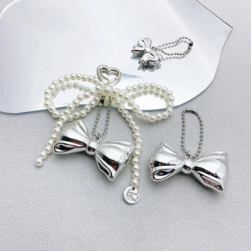 Cute Bow pearl Bag Pandent Chain Y2K Bowknot Charm Keychain Hanging Decorations for Purse Handbag Pendant Accessories y241017
