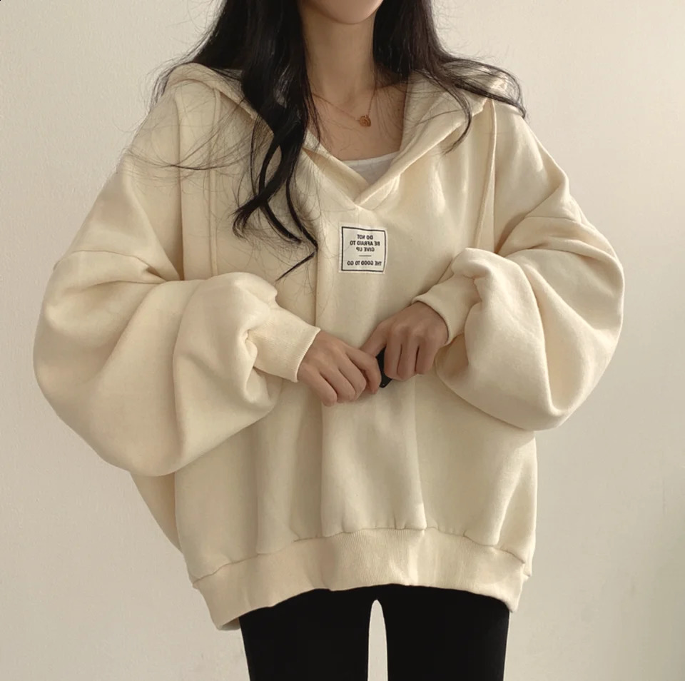 BF style loose womens hooded jacket with bat sleeves zipper top autumn full matching fashionable sportswear 240827