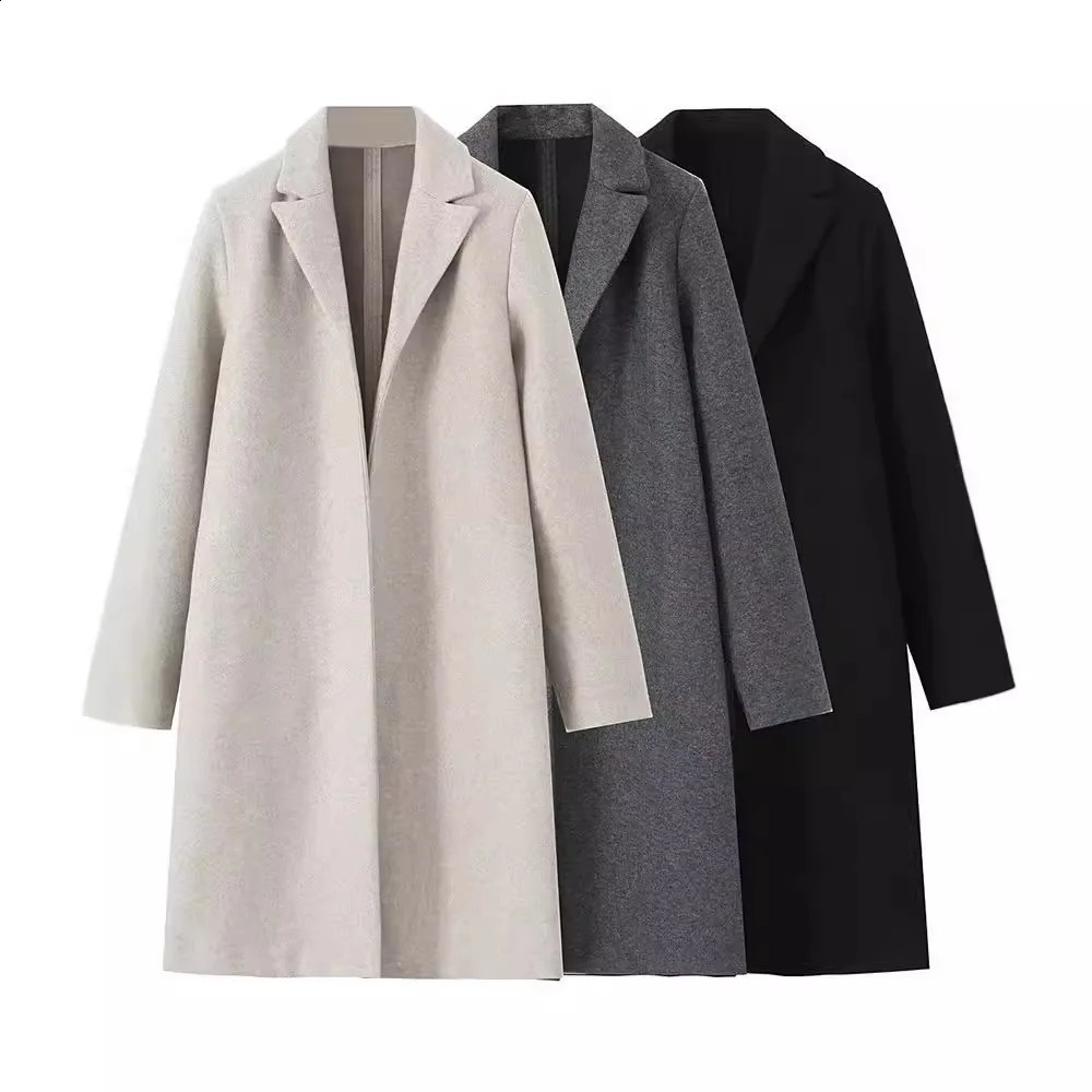 PRINTKAOIR womens wear European style womens wear fashion casual temperament simple cloth coat wool coat 240830