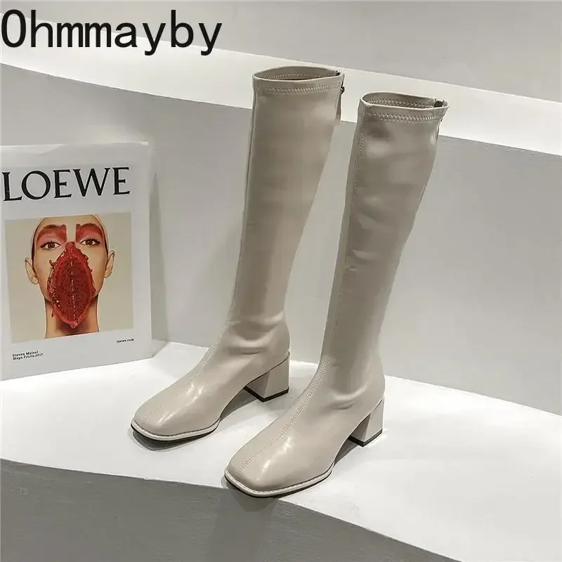 Woman Slim Fashion Women Knee-High High Heel 2024 Women's Shoes Winter Soft Leather Long Boots 2602 's