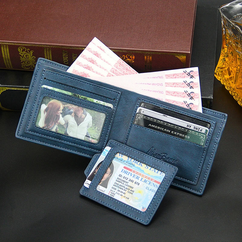 Men Wallet Purse Money Bag Fashion PU Soft Leather Mini Card Holder Hasp Coin Pocket Slim Multicard Mens 240830