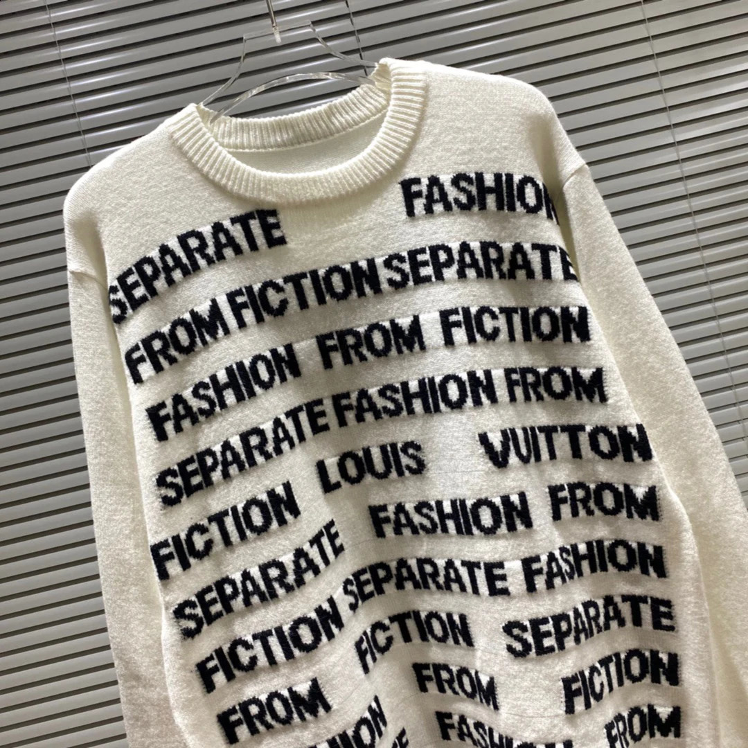 Mens Personality Trend Sweater Mens Trend Cotton Korean Winter Fashion Fully Printed Letter Pull Down 240829