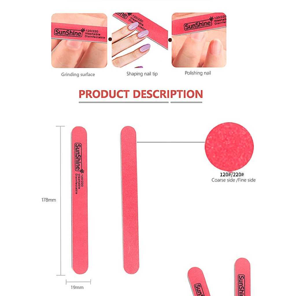 SunShine 25pcs wooden nail file sturdy thick sandpaper 100/120/150/180/220/240 professional foot massage processing and polishing tool W240829