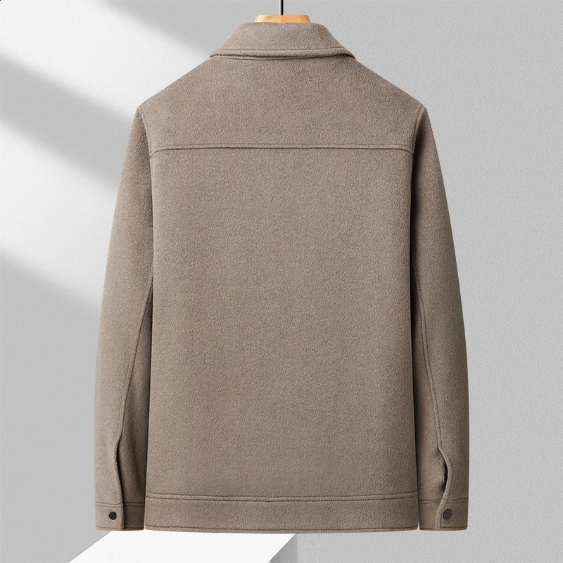 024 autumn and winter double-sided wool coat jacket with detachable lining mens casual top 240829