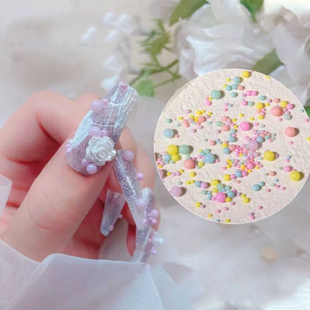 Macarone color foam ball round crystal bead 3D mixed size candy color resin acrylic bubble ball DIY nail art Rhinestone W240829