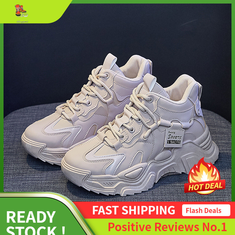 Ddmysports Spring New Ins Korean Edition Igh Top Dad And Women S Student Eight Increasing Sports Running Casual Shoes K OUTDOOR