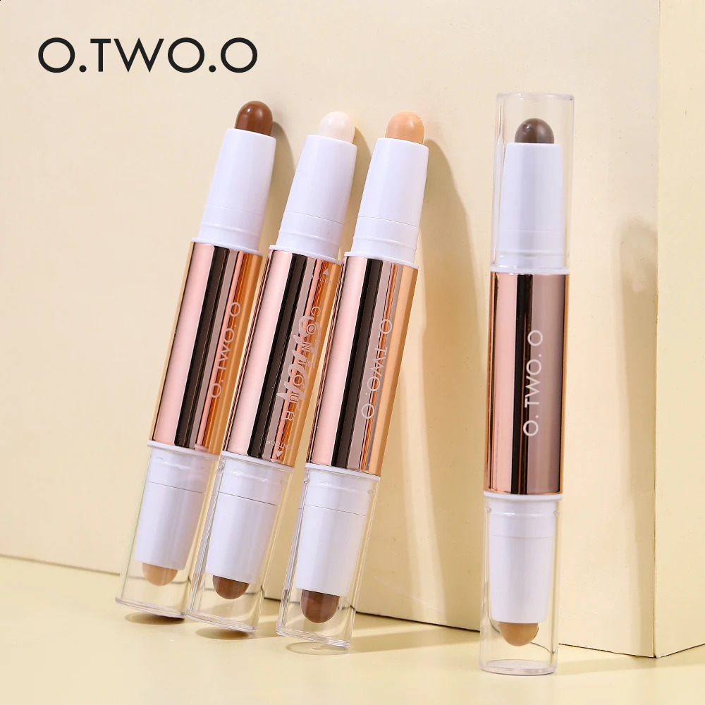 O. Two of them. O Contour Stick Double Head Contour Pen Waterproof Matte Finish Highlights Contour Pencil Cosmetics 240829