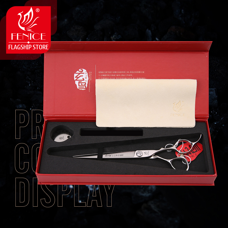 Fenice 7/7.5 inch ATS314 steel dog grooming scissors for pet cutting scissors dog scissors grooming shears tesoura tijeras