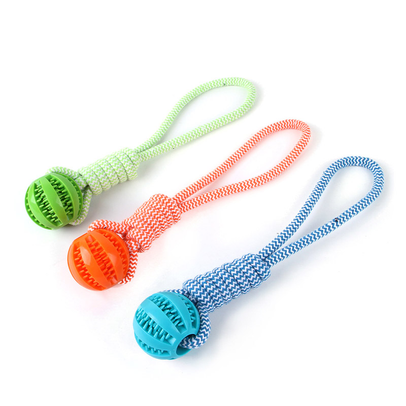 Pet Dog Toys Hand-pulled Interactive Cotton Rope Rubber Balls Dogs Molar Bite Resistant Tooth Cleaning Chewing Toys Pet Supplies