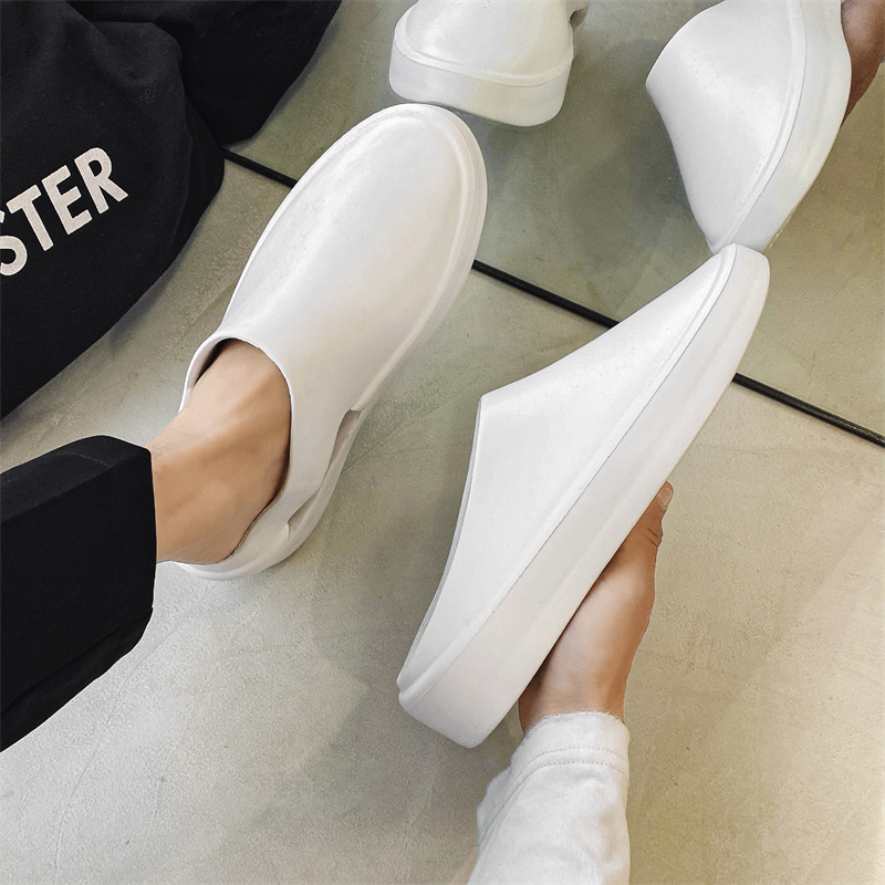 Mens Shoes Waterproof Summer Half Shoes For Men Slippers Fashion Sandals Beach Shoes Soft Bottom Slides Anti-Slip Flip-flops Man