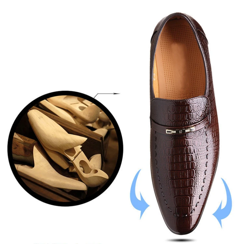 Men Leather Shoes 2024 New Men Shoes Casual PU Embossed Leather Business Dress Shoe Male Loafers Big Size 38-48 Tenis Masculinos