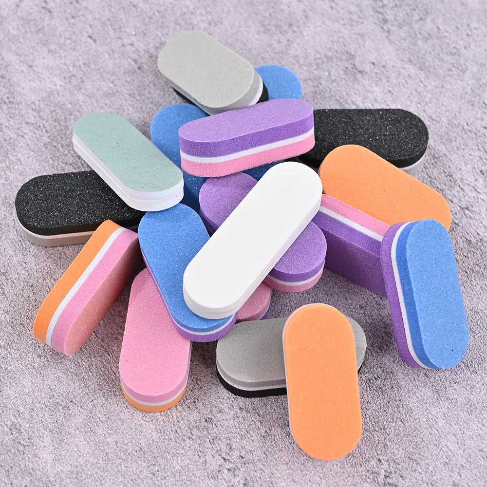 20/40 pieces of mini nail file blocks with 100/180 grit sponge buffer solution used for double-sided DIY salon processing tools of acrylic nail buffer