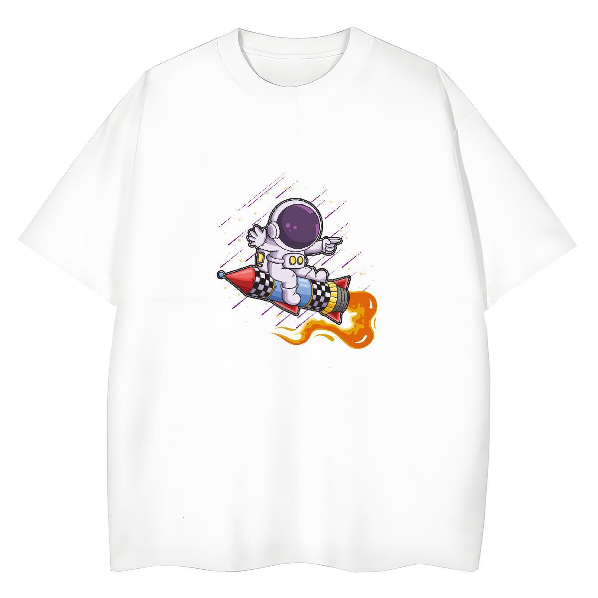 Female Womens Tshirts 100% Cotton 230g universe Hip Hop T-Shirts Short sleeve Soft DIY Anime Tops Tees