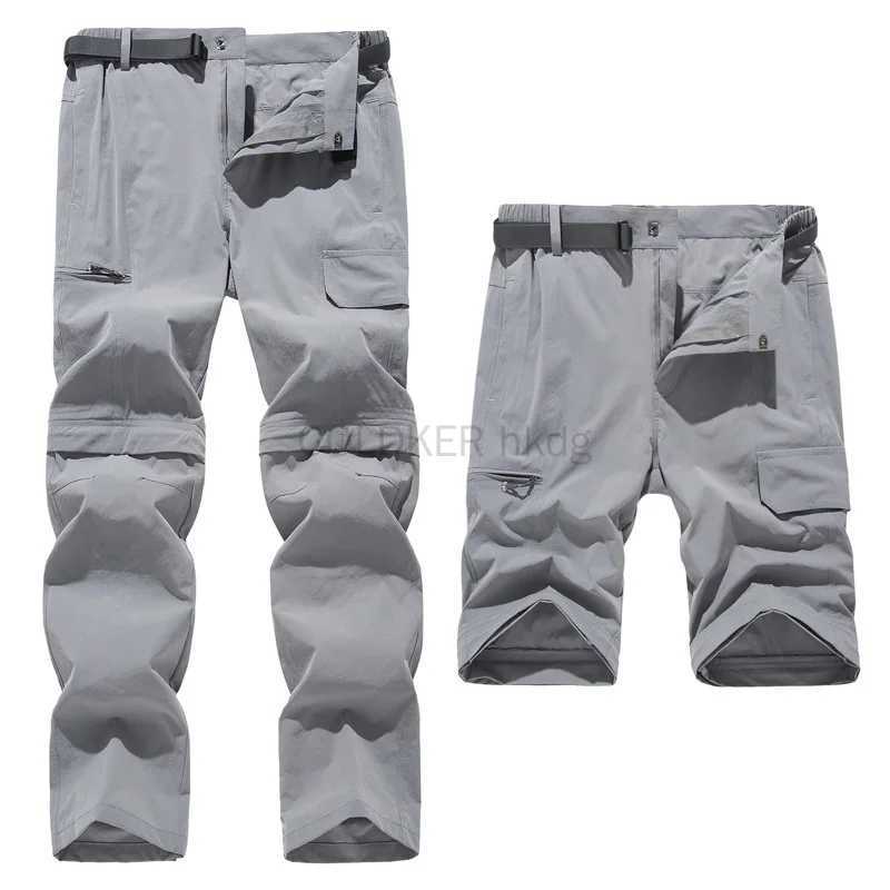 2024 Zipper Hiking Pants Convertible Shorts Mens Cargo Work Pants Lightweight Breathable Trouser Work Clothes Outdoor Casual Pants W240829