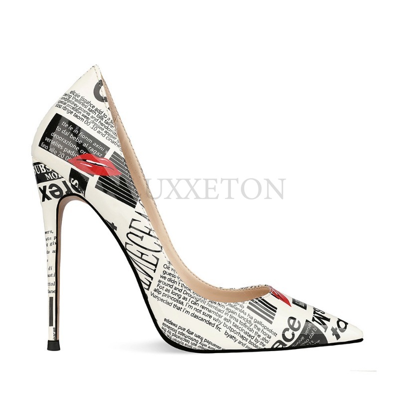 Ultra-High Graffiti New Heels | Pointed Toe Pumps Hot Street Fashion Women Shoes