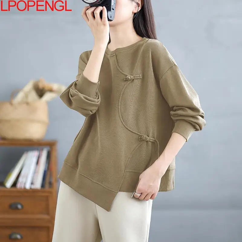 Simple splicing long sleeved round neck womens sports shirt top autumn Korean fashion stress relieving 240827