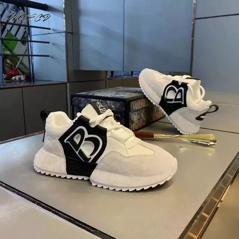 Chunky Sneakers Mens Designer Cover Bottom Sport Fashion Casual Microfiber Leather Upper Increased Internal Platform Shoes dh3628137