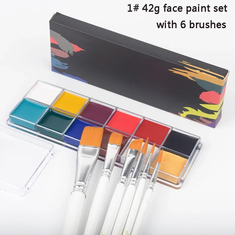 12 color and body paintings with 6/10 brushes professional Halloween party special effects makeup kit 240829
