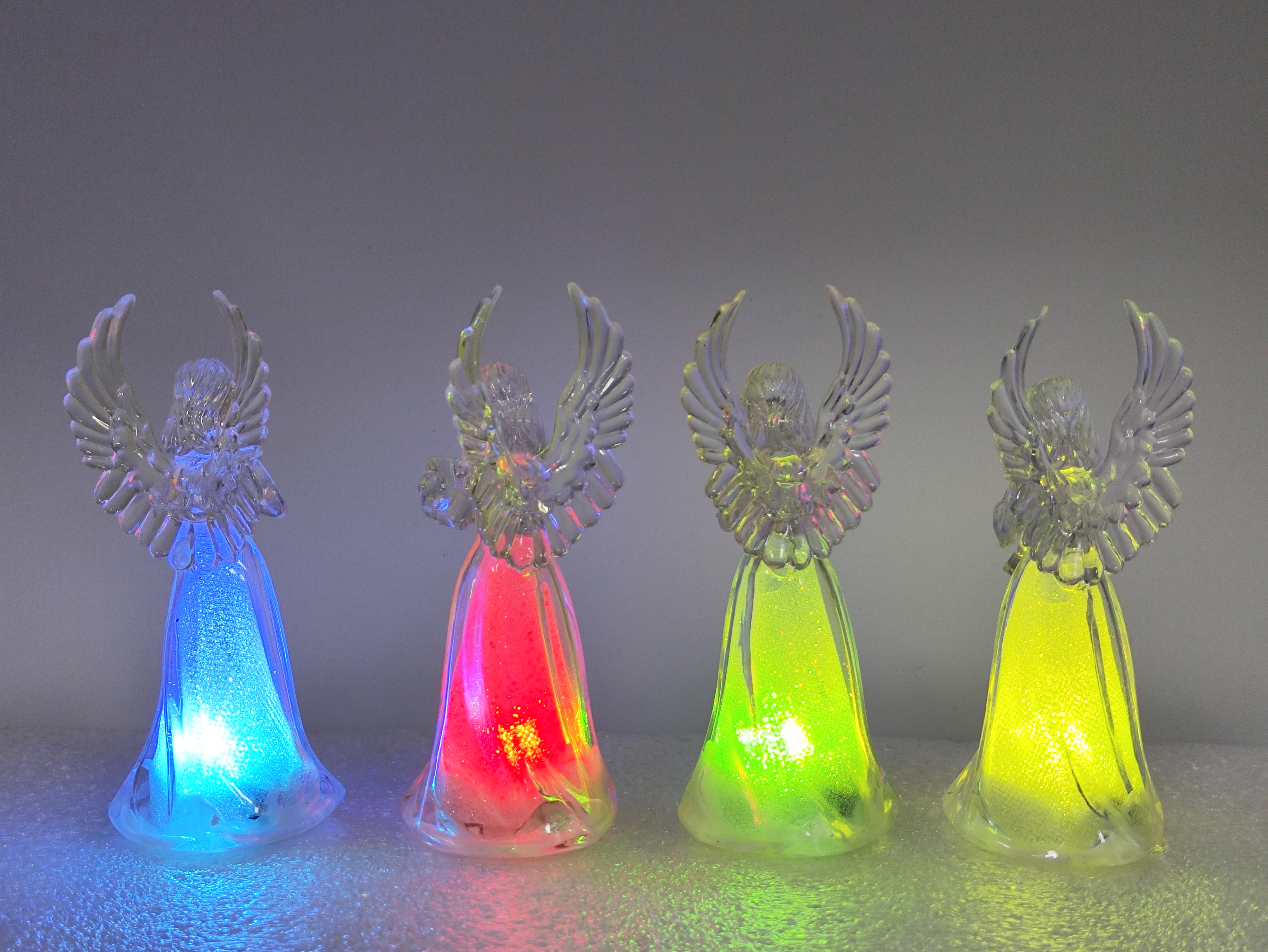 Mini angel 4-piece LED light Christmas gift PS material decoration