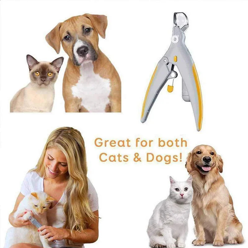 1 LED Pet Nail Clipper with Light Cat and Dog Cleaning Scissors Provide Simple Safe Beauty Care for Dogs Claws 240829