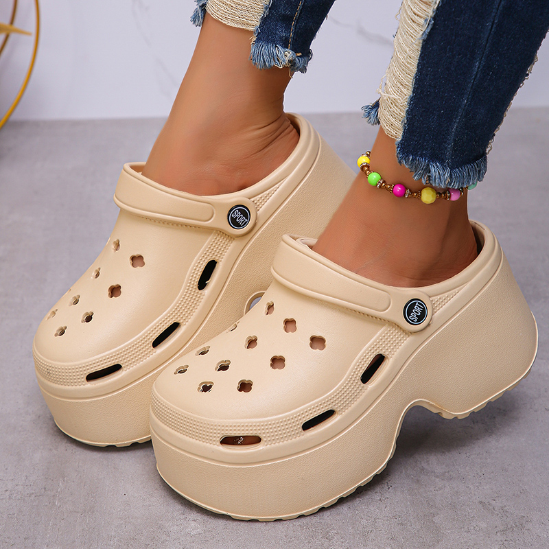 Wedges Heel Sandals Women Summer 2025 Closed Toe Chunky Platform Sandalias Mujer Fashion Hollow Out High Heels Slides Ladies