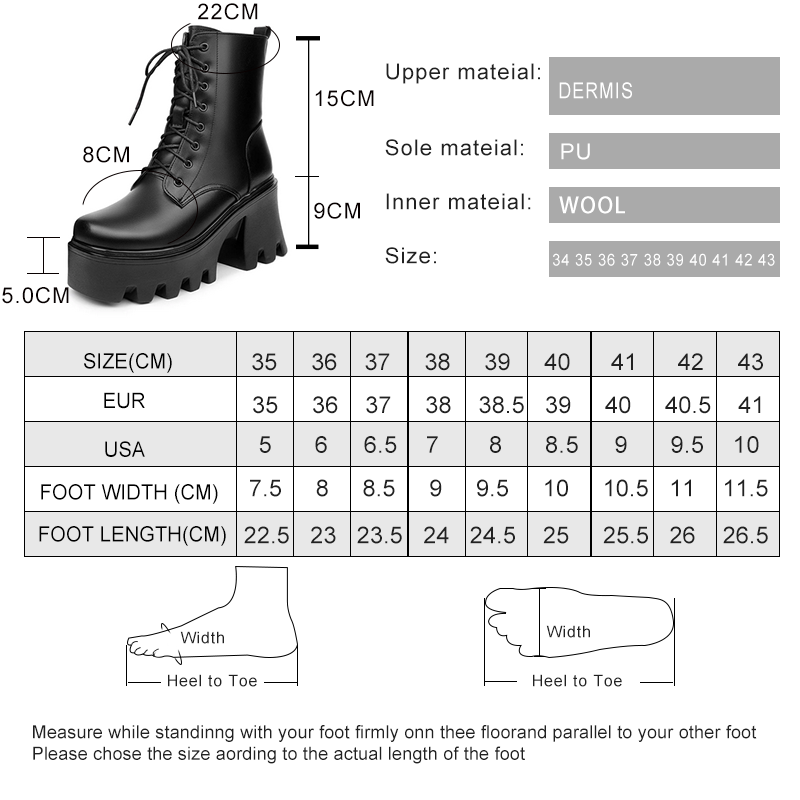 AIYUQI Women Ankle Boots Platform High Heel 2024 Genuine Leather Wool Warm Winter Boots Women Lace-up Fashion Biker Boots Women